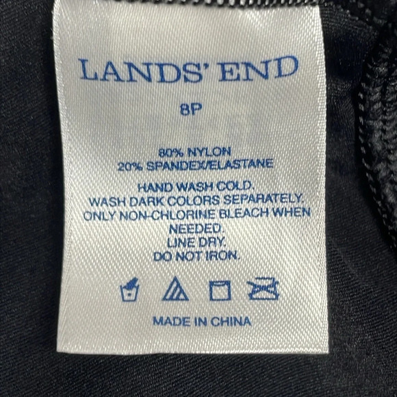 Lands’ End Black Swim Dress Underwire Halter Top Coverup Tankini Swimsuit 8P - Picture 12 of 15